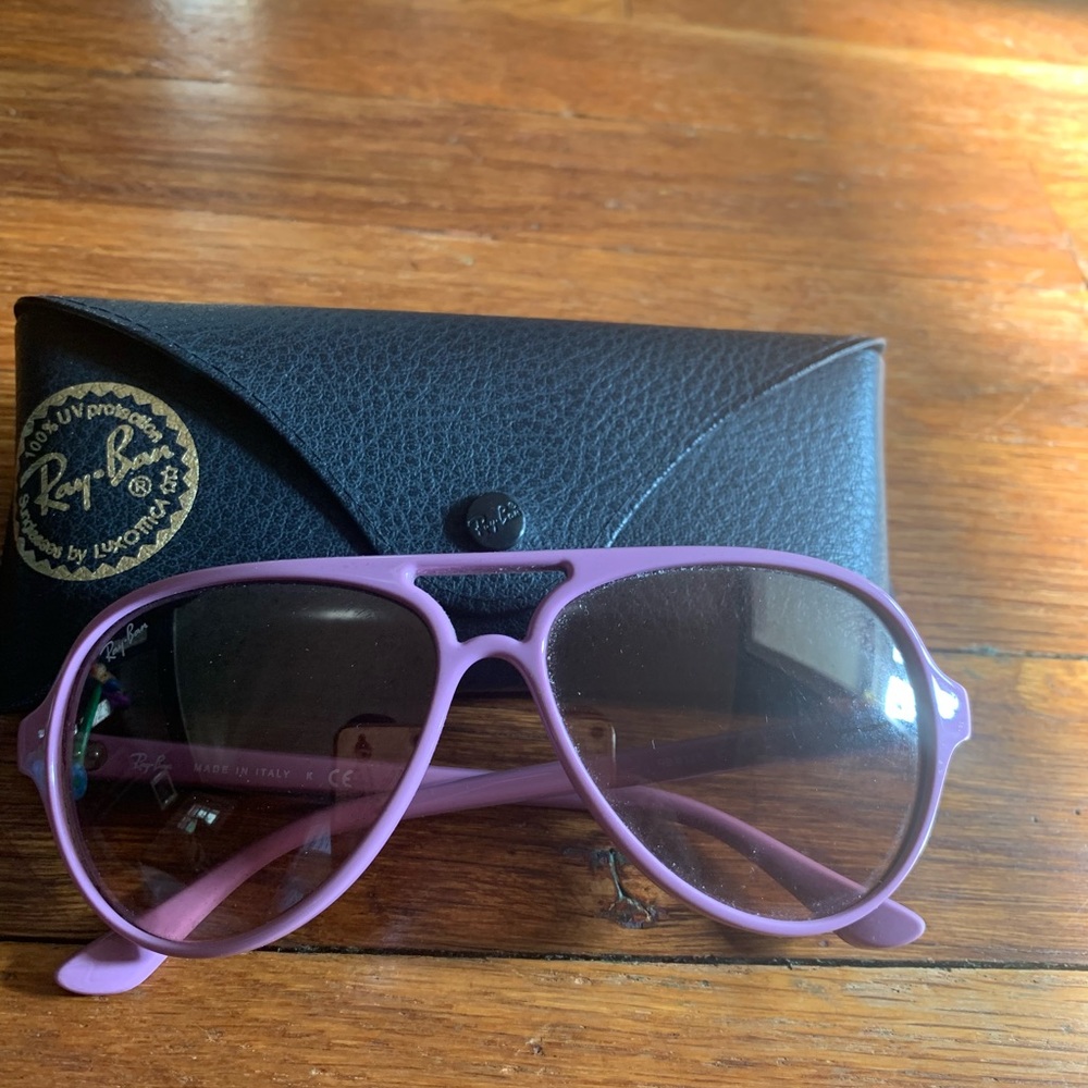 Purple ray ban aviator sunglasses